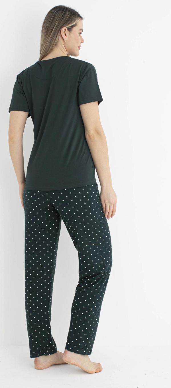 Kadın Milan Soft Puantiyeli Kısa Kol Pijama Takımı - Image 1