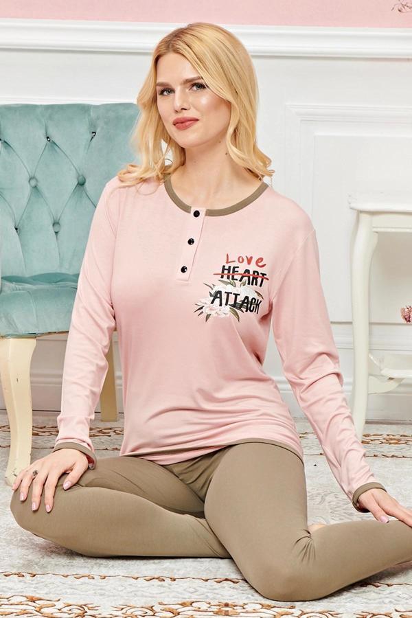 Bayan Uzun Kollu Pijama Takımı Model no 7607 - Image 1