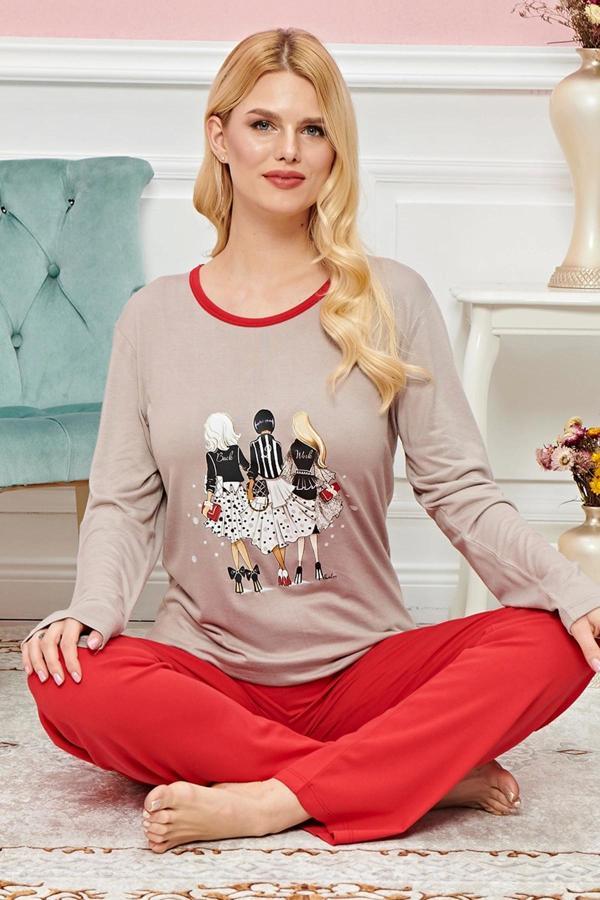 Bayan Uzun Kollu Pijama Takımı Model no 7619 - Image 1