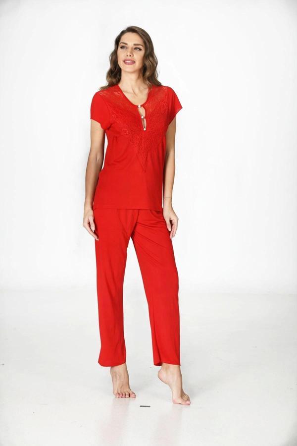 Kırmızı Penye Pijama Takımı - 1551 - Image 1