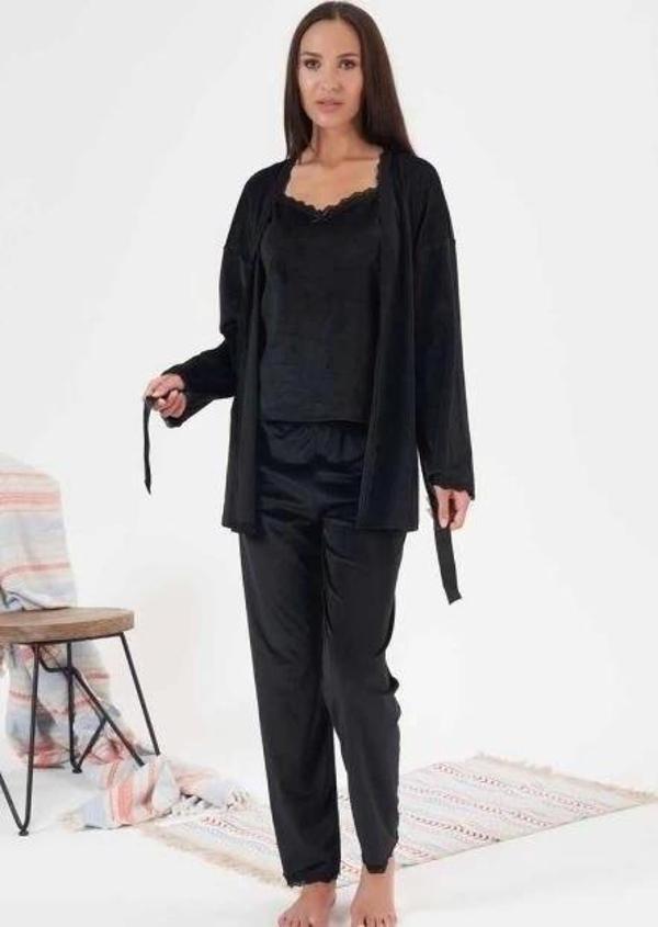 Bayan Kadife 'lü Pijama Takım - Image 1