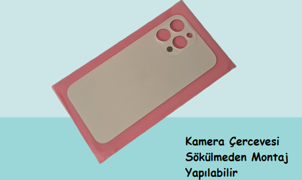 Tkgz - iPhone 14 PLUS Arka Pil Batarya Kapağı - Cam kapak Geniş Lens Deliği - - Image 1