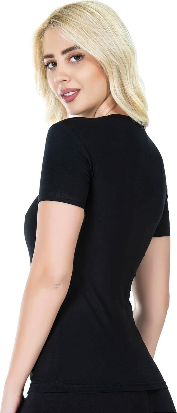 Yarım Kol V Yaka Kadın Tişört - Image 1