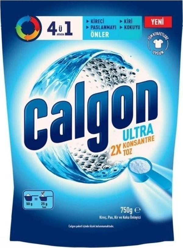 Calgon Power Kir, Pas, Kireç ve Koku Önleyici 4'ü 1 Arada Ultra Konsantre Toz 750 gr - Image 1