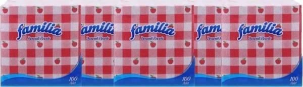 Familia Desenli Peçete Beyaz 100 Adet 5 Adet - Image 1