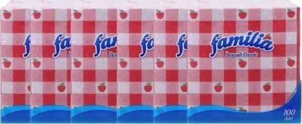 Familia Desenli Peçete Beyaz 100 Adet 6 Adet - Image 1