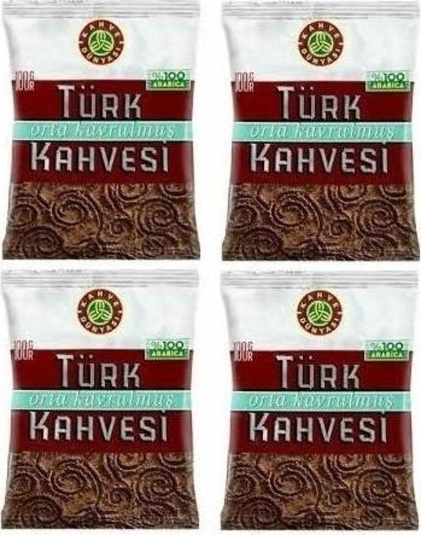 Kahve Dünyası Çok Kavrulmuş Türk Kahvesi 100 Gr (4'lü paket) - Image 1