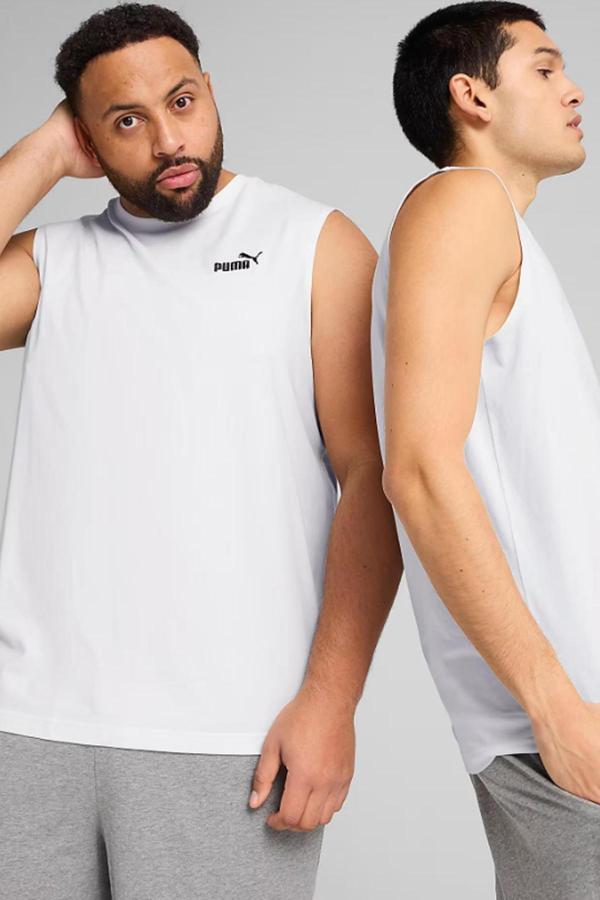 Puma ESS Sleeveless Tee Erkek Tişört Beyaz - Image 1