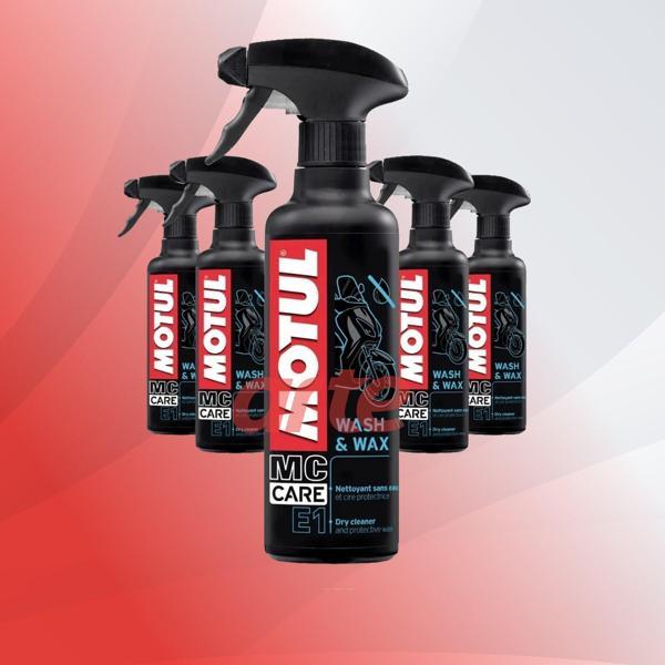Motul E1 Wash & Wax Motosiklet Temizleme Spreyi | Susuz Temizlik ve Parlatma | 400 ml | - Image 1
