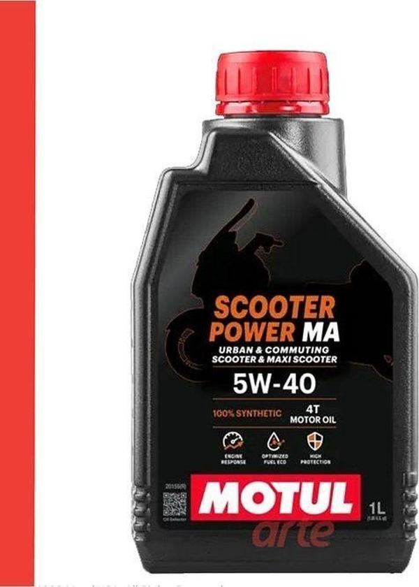 Motul Scooter Power 5W-40 4T Motosiklet Motor Yağı – 1 Litre | %100 Sentetik | Güncel Ürün | - Image 1