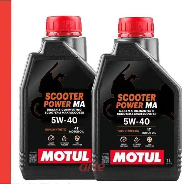 Motul Scooter Power 5W-40 4T Motor Yağı – 2 x 1 Litre | %100 Sentetik | Güncel Ürün - Image 1