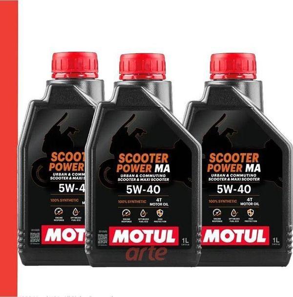 Motul Scooter Power 5W-40 4T Motosiklet Motor Yağı – 3 x 1 Litre | %100 Sentetik | Güncel Ürün - Image 1