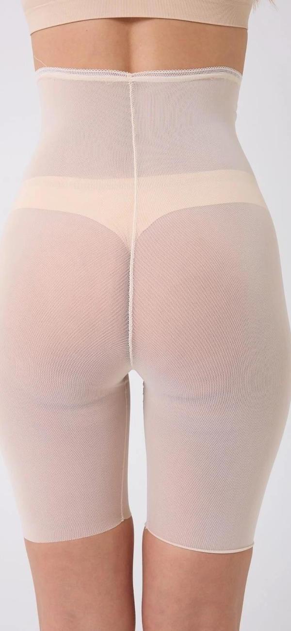 Lazer Kesim Tül Yüksek Bel Şort Korse - Image 1