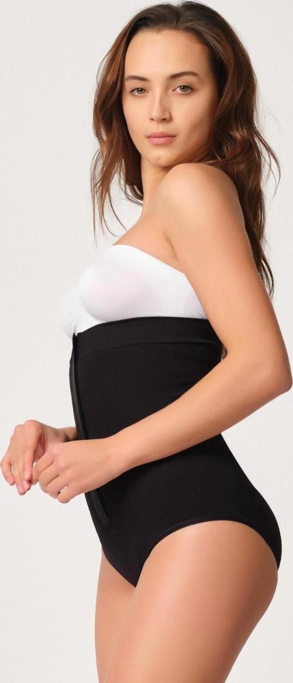 SİYAH   Önden Agraflı Slip Korse - Image 1