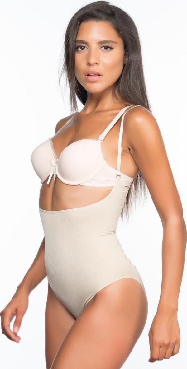 TEN   Göğüsü Açık Desenli Body Korse - Image 1