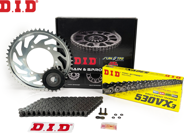 Yamaha ZİNCİR DİŞLİ SETİ MT-01 (1670 cc) (2005-2011) / / MT-01 / 1670cc / ZİNCİR: DID-530VX3 (Çelik)-114 / ÖN-AR - Image 1