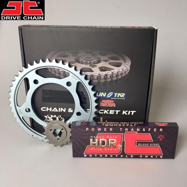 Yamaha ZİNCİR DİŞLİ SETİ XT X (125 cc) (2005-2007) / / XT X / 125cc / ZİNCİR: JT-428HDR (ÇELİK)-126 / ÖN DİŞLİ:  - Image 1