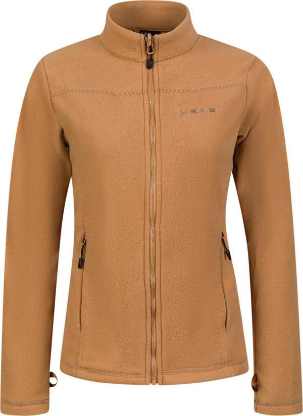 2AS Cara Kadın Tam Fermuarlı İnce Polar Sweatshirt Camel - Image 1