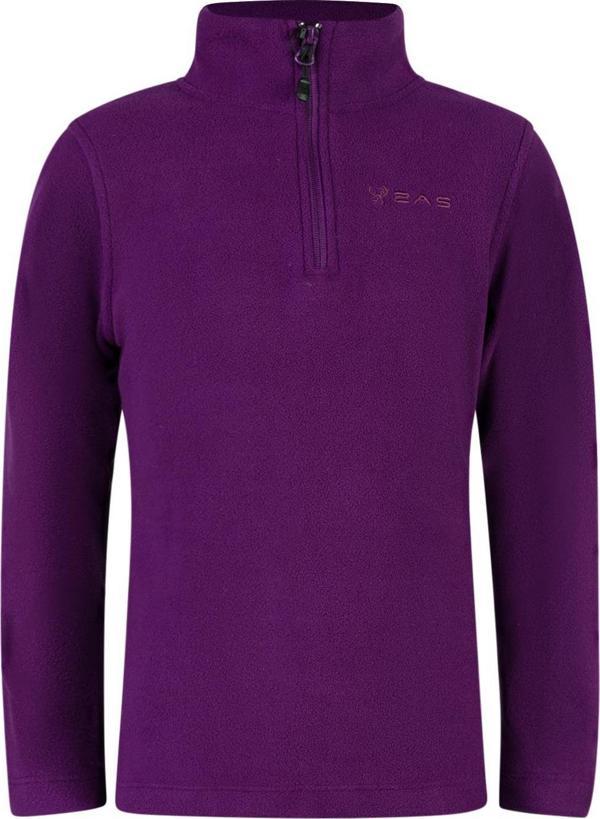 2AS Clara Çocuk Yarım Fermuarlı İnce Polar Sweatshirt Mor - Image 1