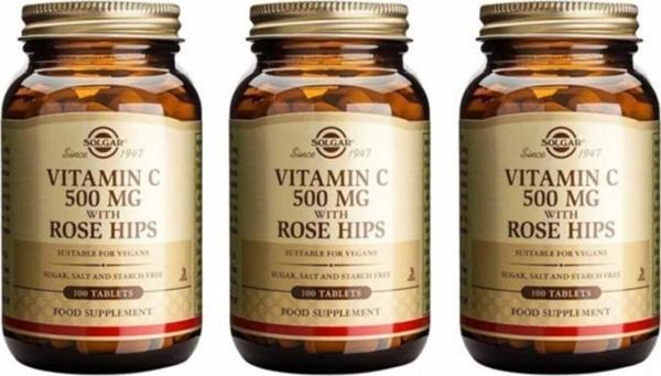 Vitamin C With Rose Hips 500 Mg 100 Tablet 3 Adet - Image 1