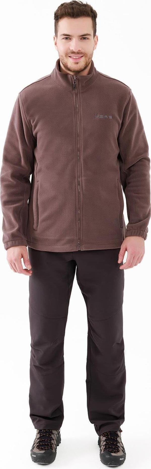 2AS Saka Tam Fermuarlu Erkek Polar Sweatshirt Mürdüm - Image 1
