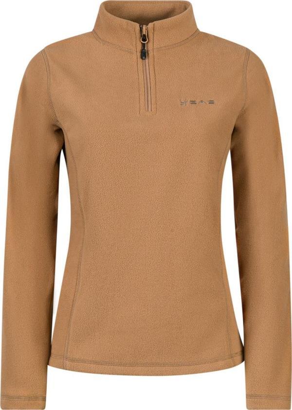 2AS Camila Kadın Yarım Fermuarlı İnce Polar Sweatshirt Camel - Image 1
