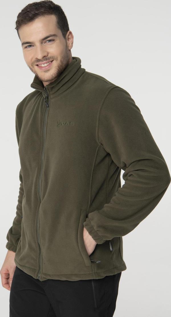 2AS Peak Tam Fermuarlı Heavy Erkek Polar Sweatshirt Haki - Image 1