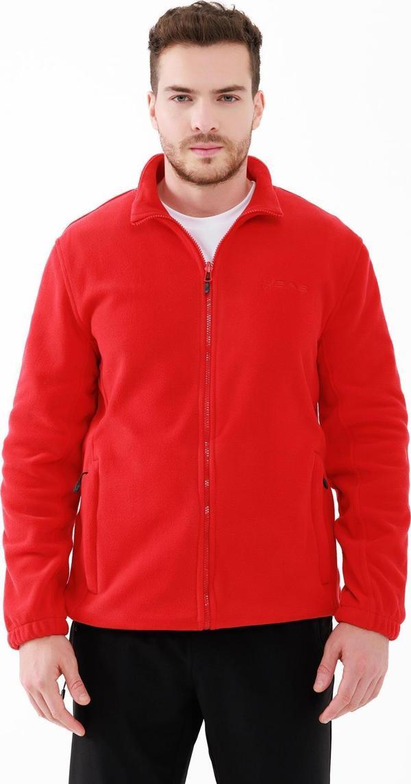 2AS Saka Tam fermuarlı Erkek Polar Sweatshirt Kırmızı - Image 1