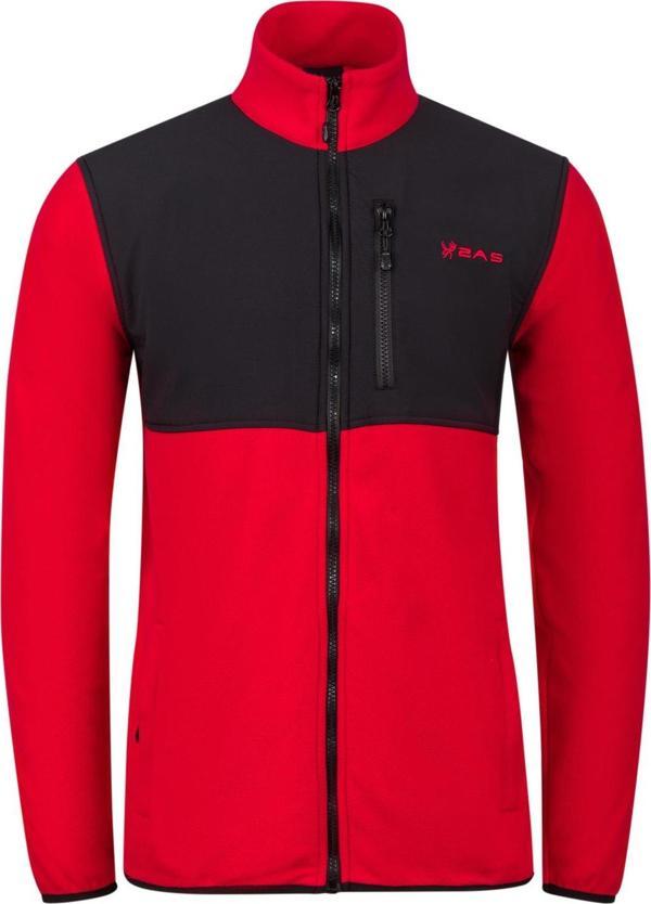 2AS Cliff Erkek Parçalı İnce Polar Sweatshirt Kırmızı - Image 1