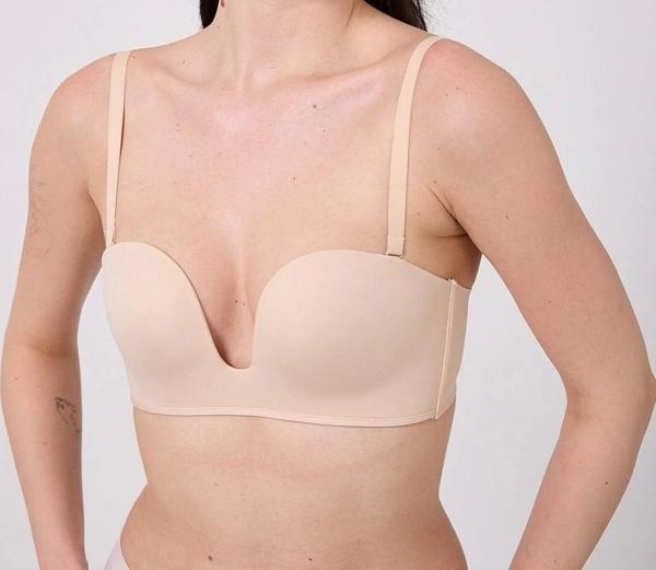 Destekli V Dekolte Lazer Kesim Sütyen - Image 1