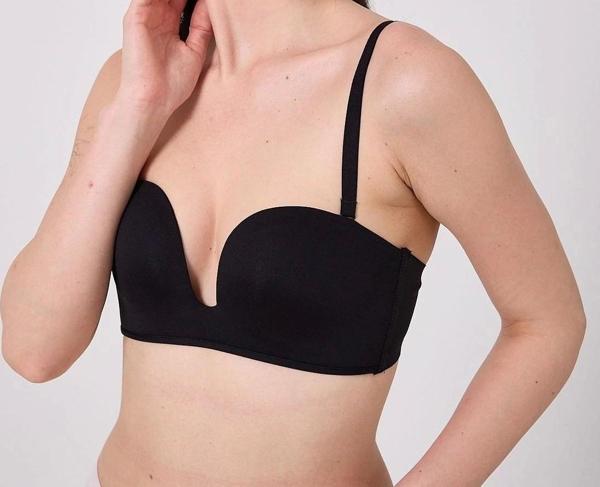 Destekli V Dekolte Lazer Kesim Sütyen - Image 1