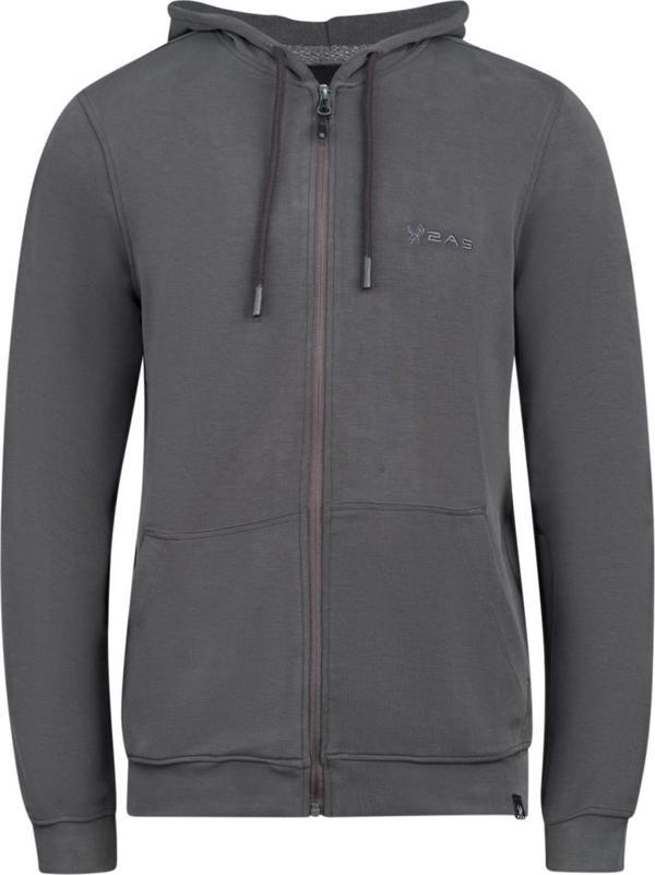 2AS Orgeen Kapşonlu Tam Fermuarlı Sweatshirt Antrasit - Image 1