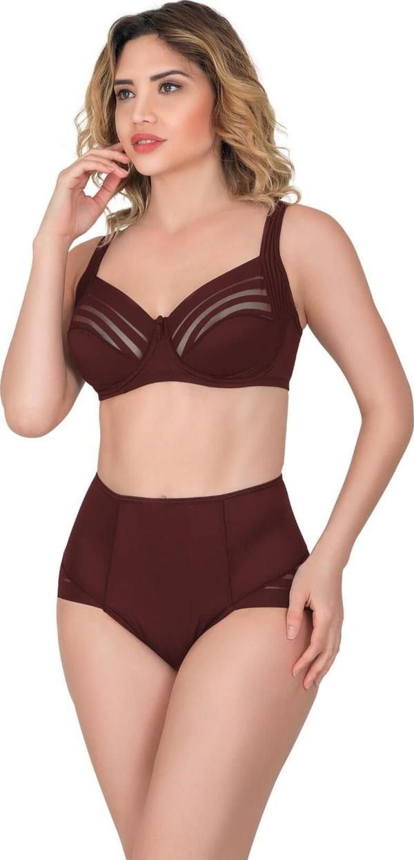 BORDO   C Yan Destekli Toparlayıcı Balenli Sütyen - Image 1