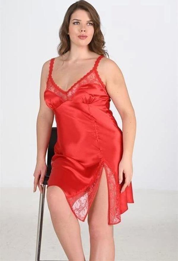 Miss Büyük Beden Kırmızı Gecelik 2102 - Image 1