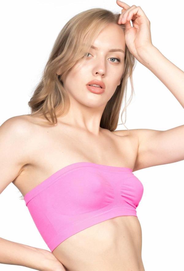 NEON FUŞYA   Soft Straplez Büstiyer - Image 1