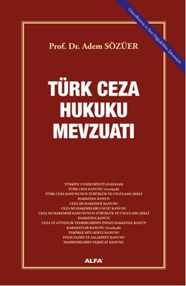 Türk Ceza Hukuku Mevzuatı - Alfa Yayıncılık - Image 1