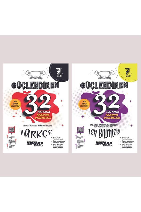 Ankara Yayıncılık Ankara Yayınları 7. Sınıf Türkçe + Fen Bilimleri 32 Haftalık Güçlendiren Kazanım Denemesi Seti - Ankara Yayıncılık - Image 1