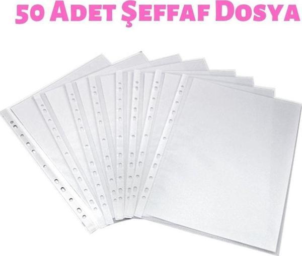 Şeffaf Dosya Delikli A4 Dosya Poşet Dosya 50 Li Paket - Image 1