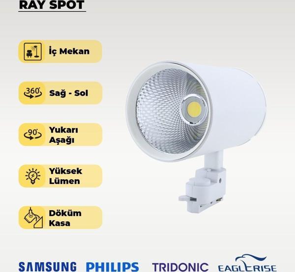 40W Döküm Kasa Beyaz Ray Spot 4000K (Gün Işığı) - Titreşim Yapmaz - Image 1