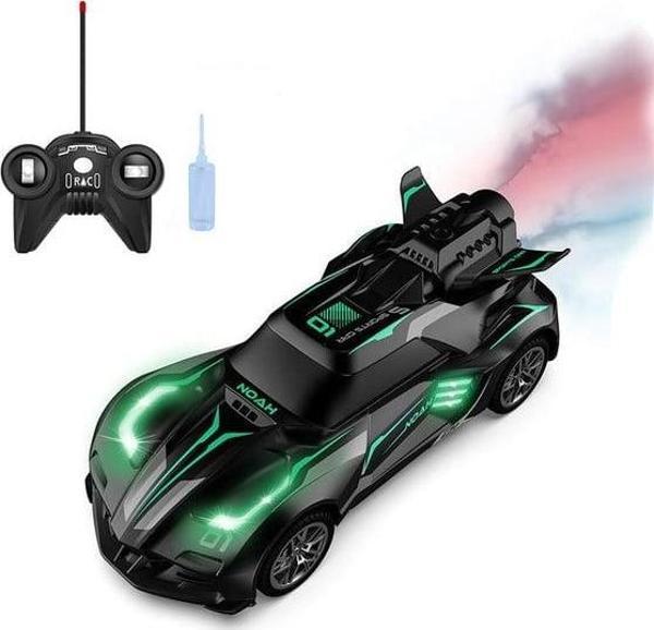 Rc Spray Uzaktan Kumandalı Şarjlı Duman Atan Oyuncak Araba 18 Cm Siyah Led Işıklı - Image 1
