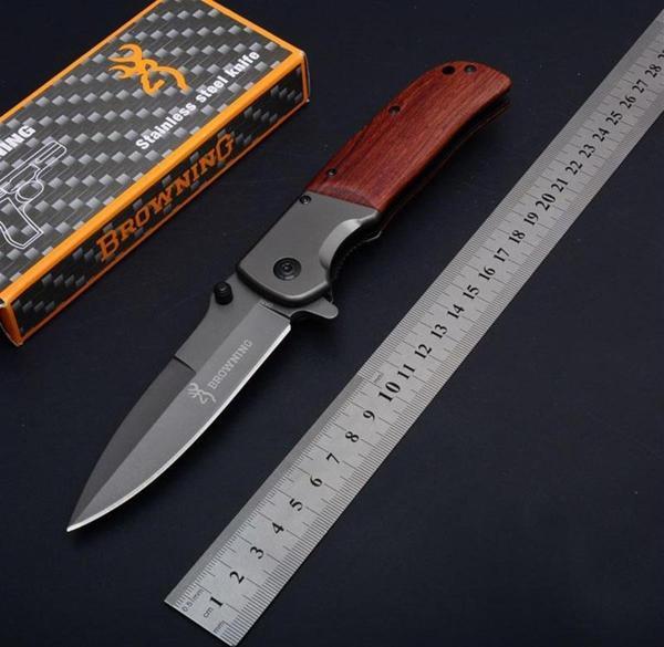 Kişiye Özel Browning  Ahşap Kabzeli Kamp Çakı 22cm - Image 1