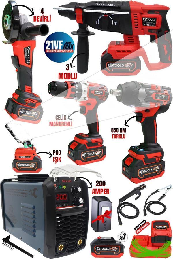 RETOOLS 5 Lİ SET (4 LÜ SET KIRMIZI HK. (850 NM) - 200 AMPER KAYNAK MAK) - Image 1