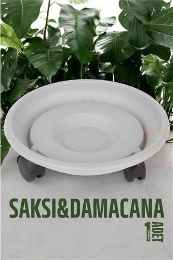 Tekerlekli Saksı Altığı 37 CM BEYAZ - Image 1