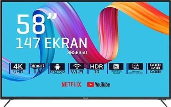 SABA SB58350 58'' FULL HD 4K Android Smart Led Tv - Image 1