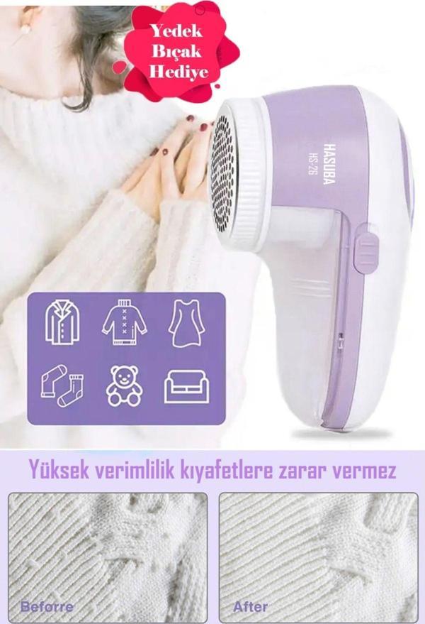 Welcomein Tiftik Temizleyici Şarjlı Tiftik Temizleme Aleti Makinesi Tüy Toplayıcı (Yedek Bıçak Hediyeli) - Image 1