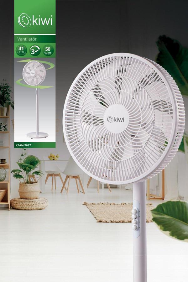 Kiwi Kfan-7627 Salınım Fonksiyonlu Ultra Sessiz Stand Vantilatör - Image 1