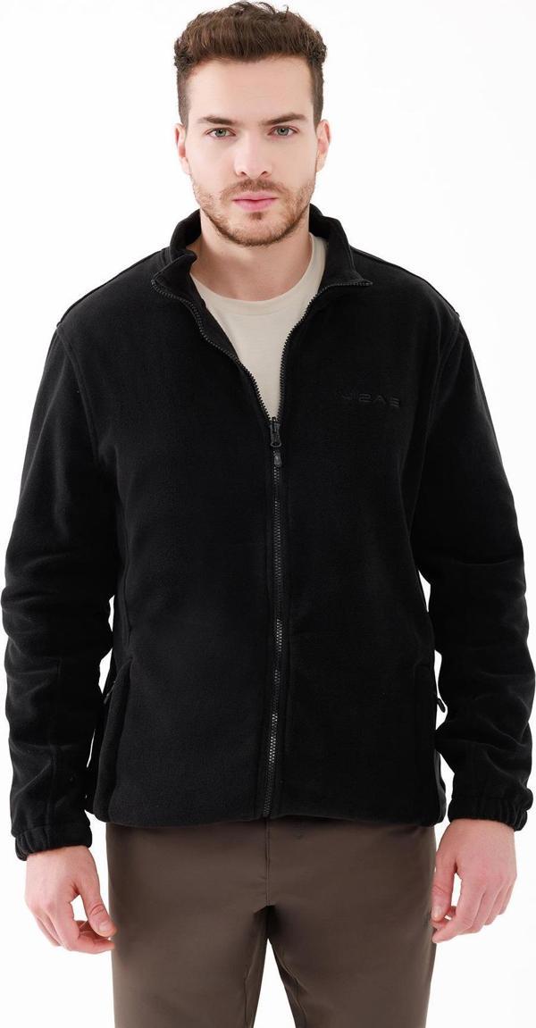 2AS Saka Tam Fermuarlı Erkek Polar Sweatshirt Siyah - Image 1