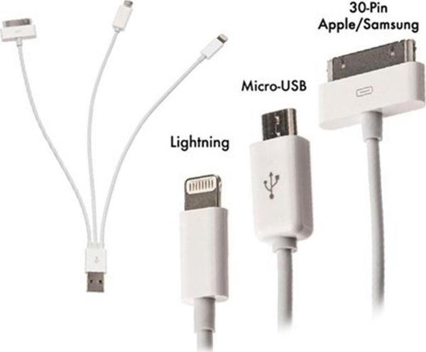 Codegen Apple İphone 30 Pin / 8 Pin / Micro Usb 20 Cm Şarj Kablosu Cdg-Cnv73 - Image 1