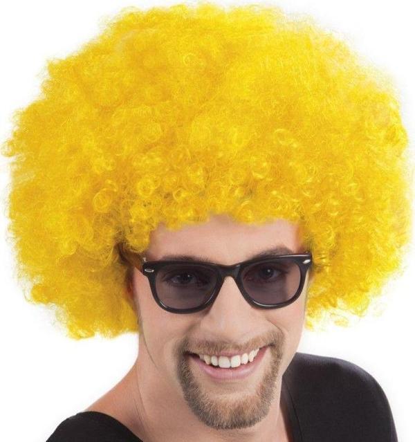 Sarı Renk Kıvırcık Afro Bonus Peruk - Image 1