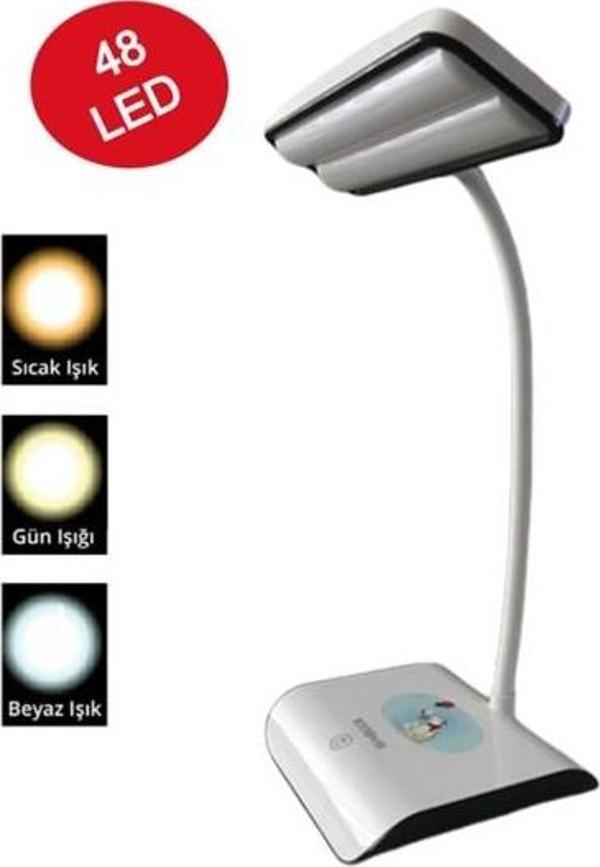 Şarjlı 48 Led  PS-1937 Çalışma Okuma Işığı Kademeli Masa Lambası - Image 1